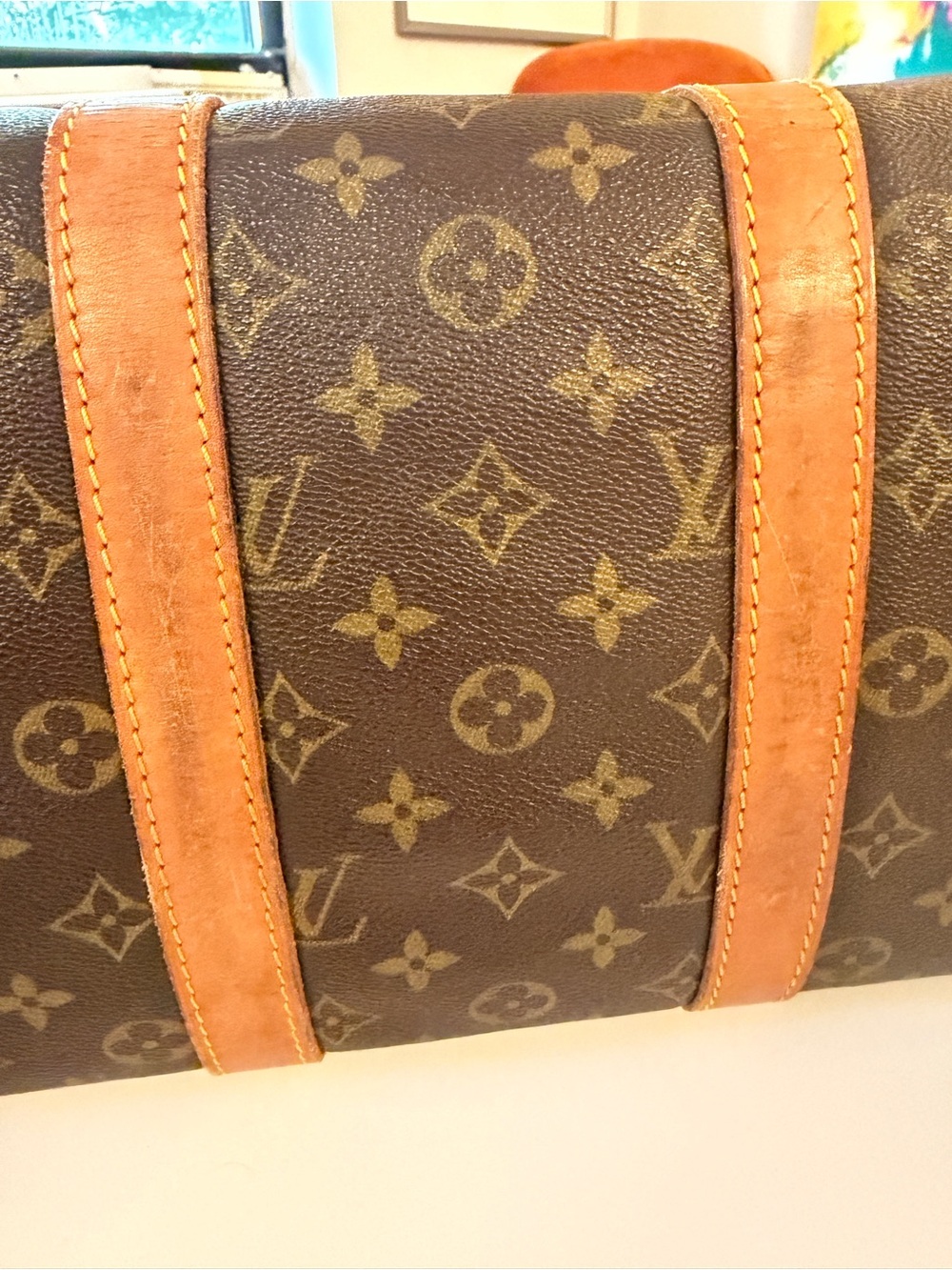 Well Loved 🤎 Louis Vuitton Brown Keepall 50 Travel Duffle Bag Weekender - Picture 10 of 16